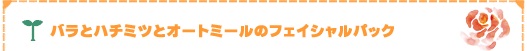 バラとハチミツとオートミールのフェイシャルパック バラとハチミツとオートミールのフェイシャルパック
