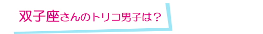 双子座さんのトリコ男子は？
